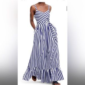 NWT J Crew Ruffle Cotton Maxi Dress, size 2